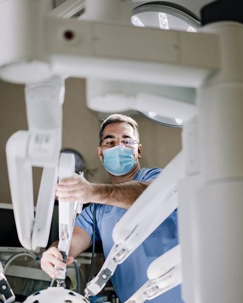 System robotyczny da Vinci podczas zabiegu